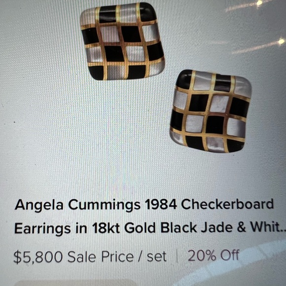 Rare 🔥Tiffany Earrings.Angela Cummings 18KYG.Coral,Black Jade&Hematite.Stamped. - Picture 11 of 12